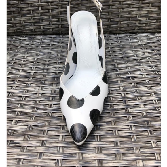 Maison Martin Margiela Polka Dot Leather Slingback Pumps Size 37EU NEW - Picture 4 of 9